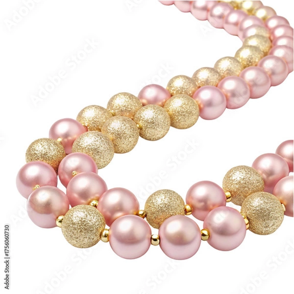 Fototapeta pearl necklace on white background