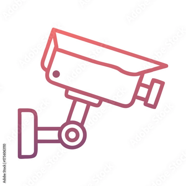 Fototapeta CCTV camera illustration, modern design, gradient colors, security concept, 

