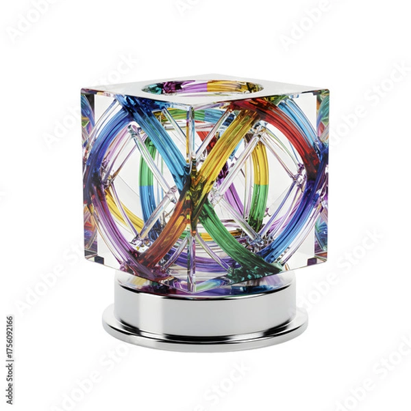 Fototapeta Ornate Gold Achievement Emblem Adorned with Colorful Enamel Laurel Leaves