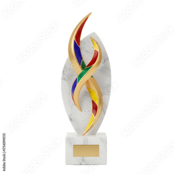 Fototapeta Modern marble and colorful award symbol of triumph and recognition