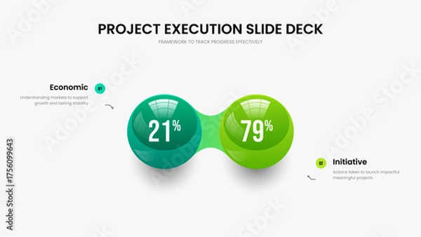 Obraz Simple Campaign 2 Step Infographic Frame Template. Consulting Showcase Slideshow Layout Vector Illustration. Clean Proposal Two Element Chart Presentation Design.