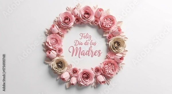 Obraz Romantic Floral Background with “Feliz Día de las Madres” Message