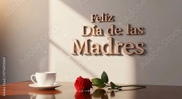 Obraz Romantic Floral Background with “Feliz Día de las Madres” Message