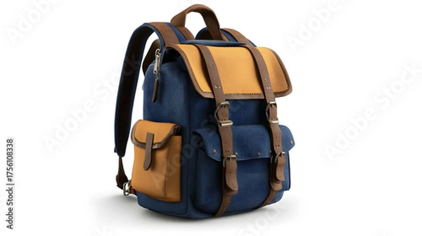 Obraz A school backpack placed against a white background.