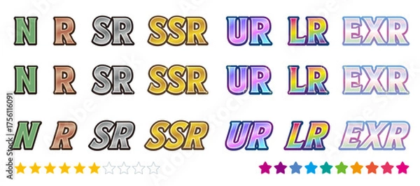 Fototapeta カードゲームレアリティランク表示素材（全ランク収録）