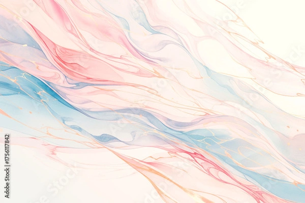 Fototapeta 赤と青の流れる抽象的な背景イラスト