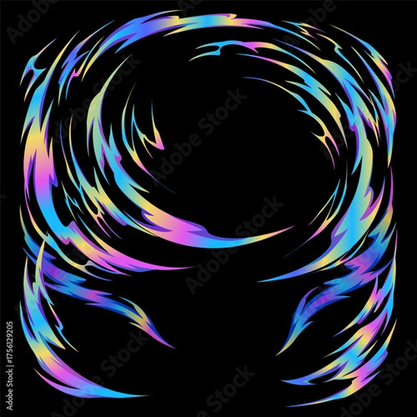 Fototapeta Abstract tribal comic frame with rainbow colors