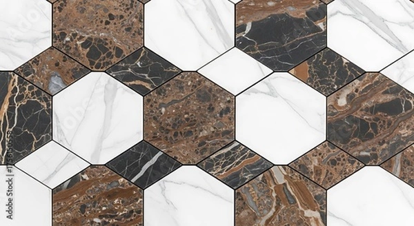 Obraz Hexagonal Marble Tile Pattern