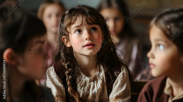 Obraz A teacher engaging her students by asking them a question.