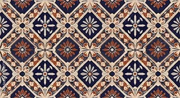 Fototapeta thai art pattern on wall