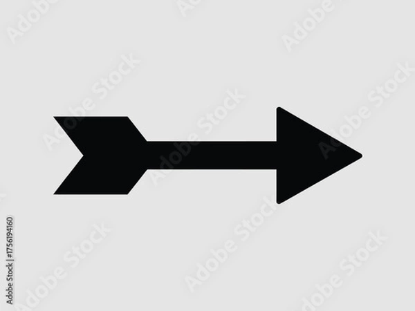Fototapeta Simple black silhouette arrow illustration vector graphic scalable eps icon for direction and navigation vector illustration white background