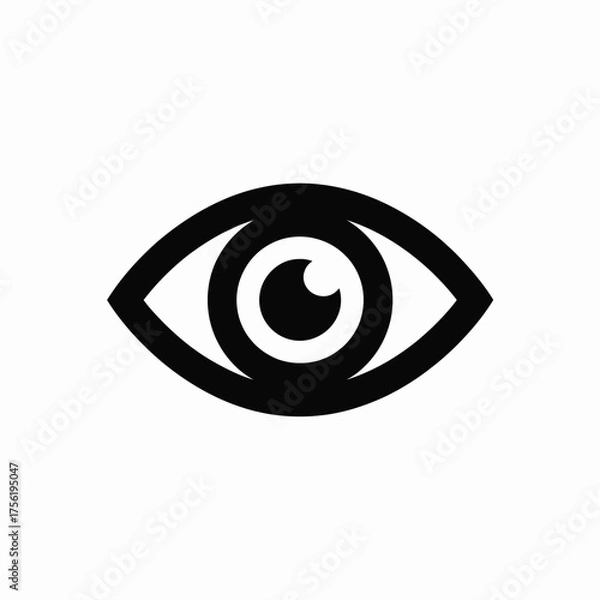 Fototapeta Minimalist black silhouette eye illustration vector graphic scalable eps icon vector illustration white background
