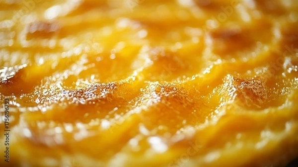 Obraz Close-up of golden-yellow pastry crust