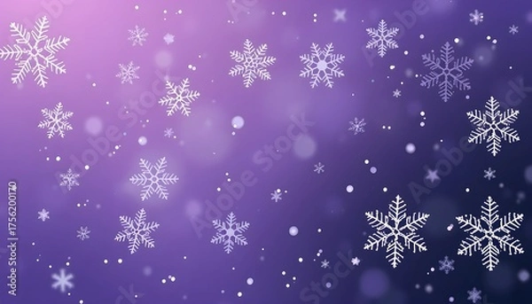 Obraz 보라색에서검은색으로변하는눈내리는겨울배경