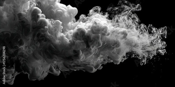 Fototapeta Black and White Smoke Cloud with Dramatic Artistic Style for Creative Design