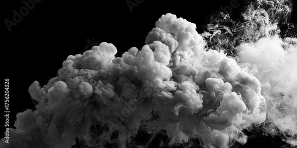 Obraz Black Background White Cloud Smoke Abstract Artistic Texture