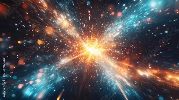 Obraz Explosive, vibrant cosmic burst