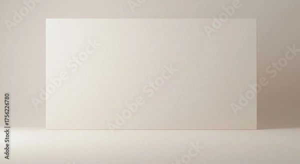 Obraz Luxury blank background a minimalist studio setup featuring a large white rectangular canvas against a neutral wall backdrop