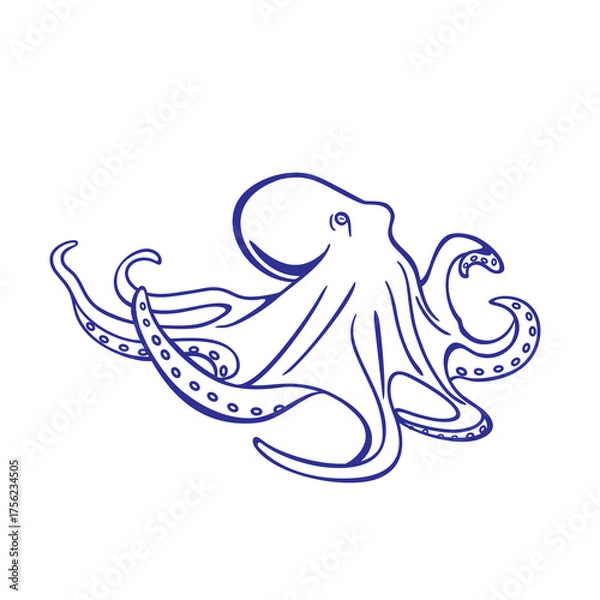 Fototapeta sea ​​octopus vector image icon