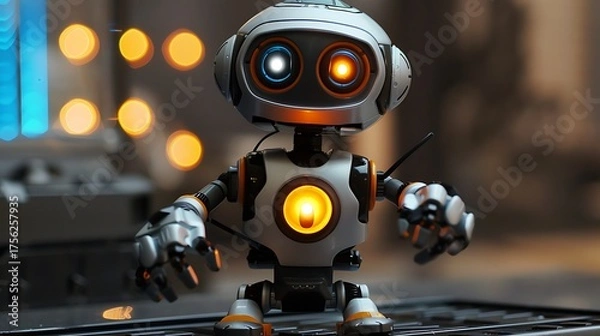 Obraz blue screen robot cyborg