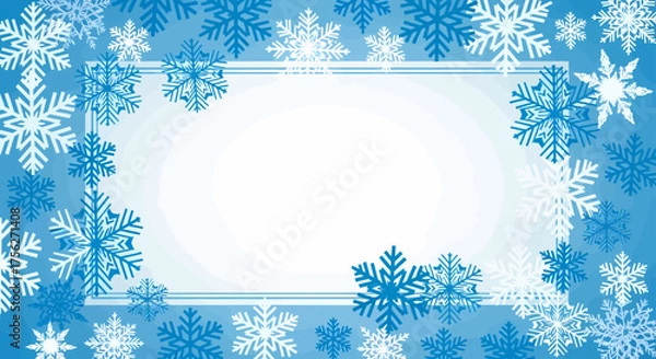 Fototapeta Beautiful Snowflake Border for Winter Holidays, Greeting Cards and New Year Decorations