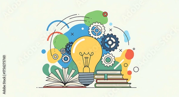 Obraz A teacher instructs a diverse group of young students on computer programming in a modern, sunlit classroom.