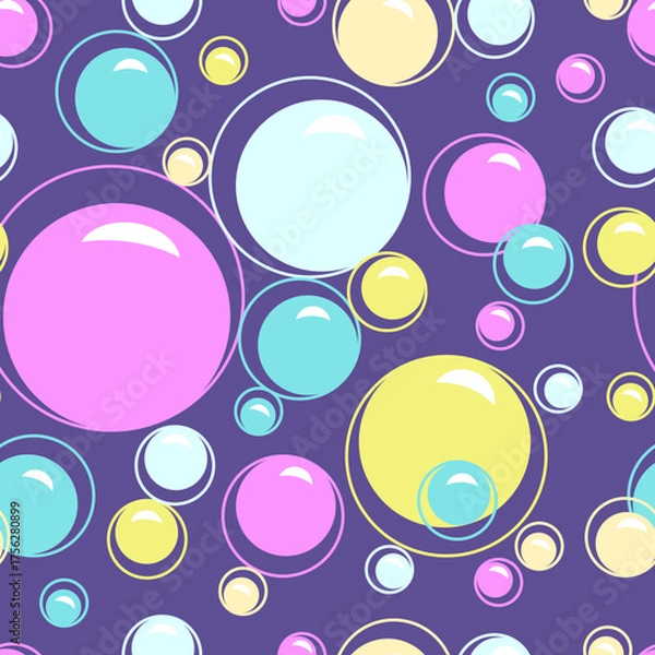 Obraz Soap Bubbles Seamless Pattern. Color Foa
