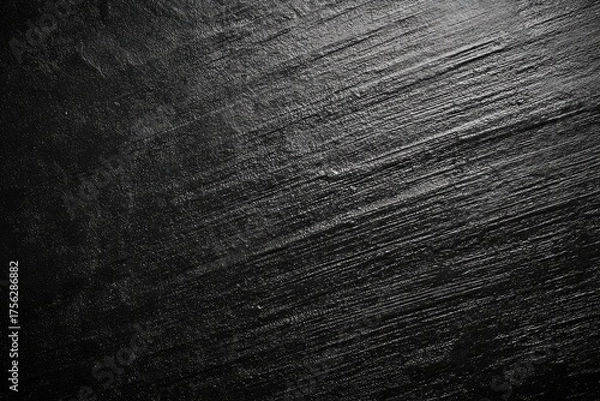 Fototapeta Diagonal, textured black surface with light play and shadow, evoking depth and abstract patterns