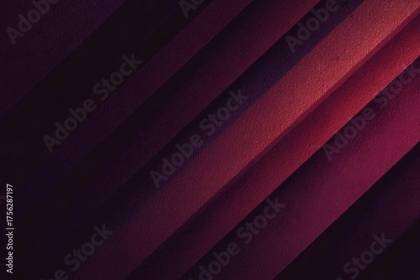 Fototapeta Angled, layered background with textures and gradients in shades of burgundy and red