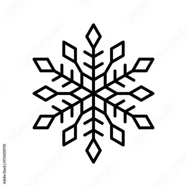 Fototapeta Snowflake outline icon. Vector graphics
