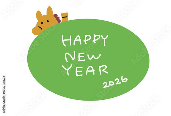 Obraz HAPPY NEW YEAR 午年のシンプル年賀状