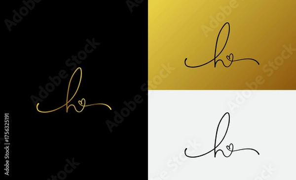 Fototapeta signature initial letter logo design