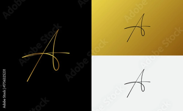 Fototapeta signature initial letter logo design