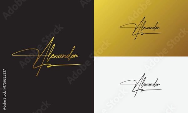 Fototapeta signature initial letter logo design
