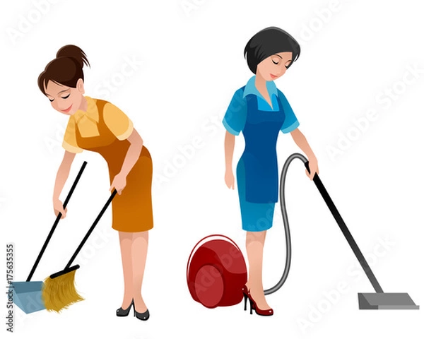 Obraz Two cleaning women