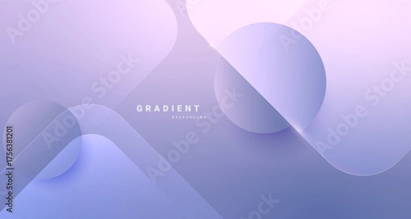 Obraz Soft Purple gradient abstract background with glass circles and soft blur vector.