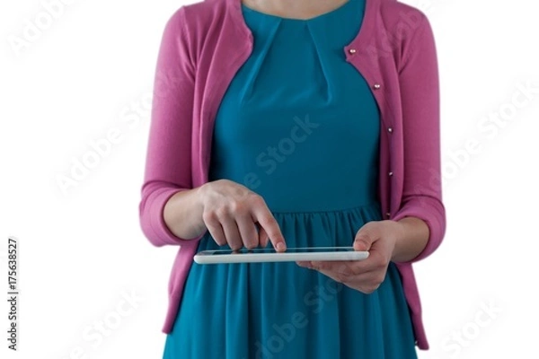 Fototapeta Girl using digital tablet