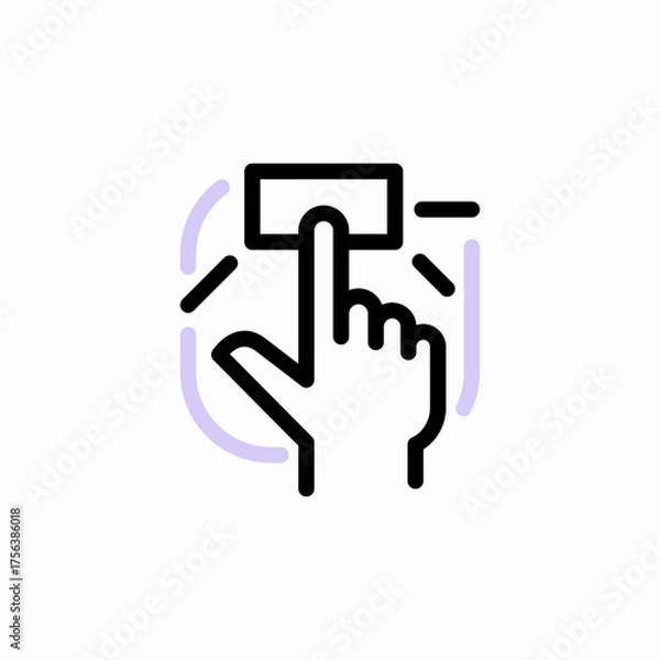 Fototapeta Push Button information sign