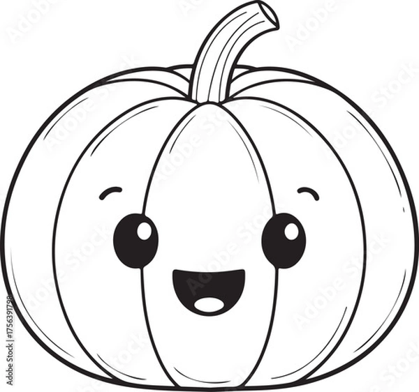 Fototapeta Halloween Pumpkin Faces Vector Design
