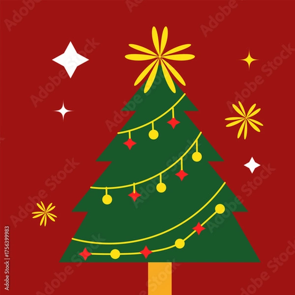 Obraz Joyful Christmas Tree Glow