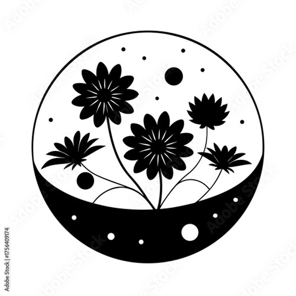 Obraz flowers in floating bubbles