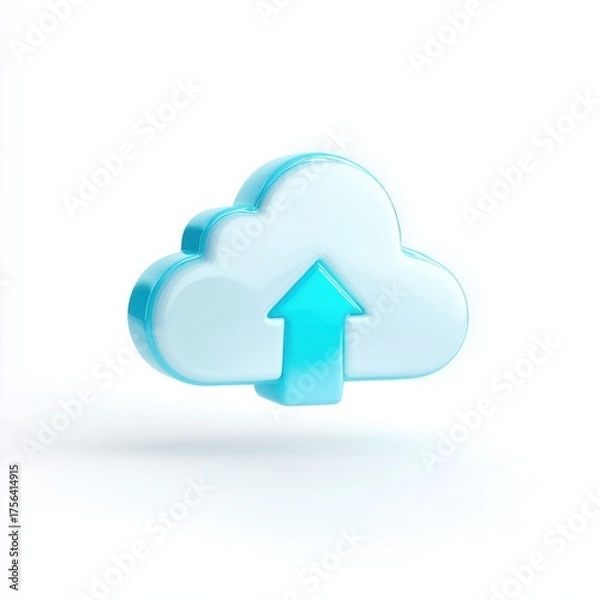 Fototapeta Cloud Upload Icon 3D Render