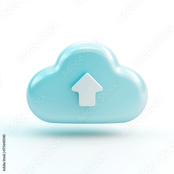 Fototapeta Pastel Cloud Upload 3D Icon