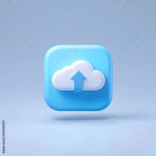 Fototapeta Floating Cloud Upload 3D Icon