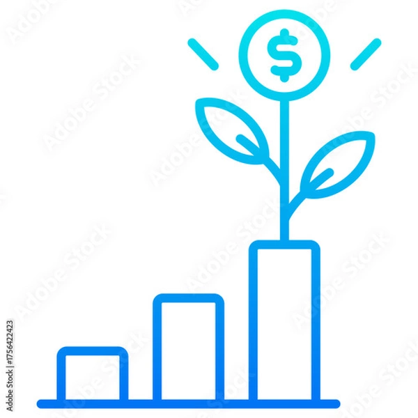 Obraz growth blue icon