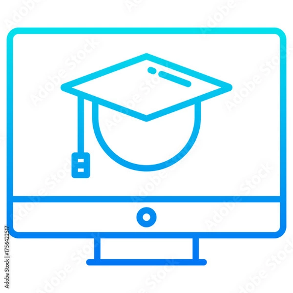 Obraz graduation blue icon