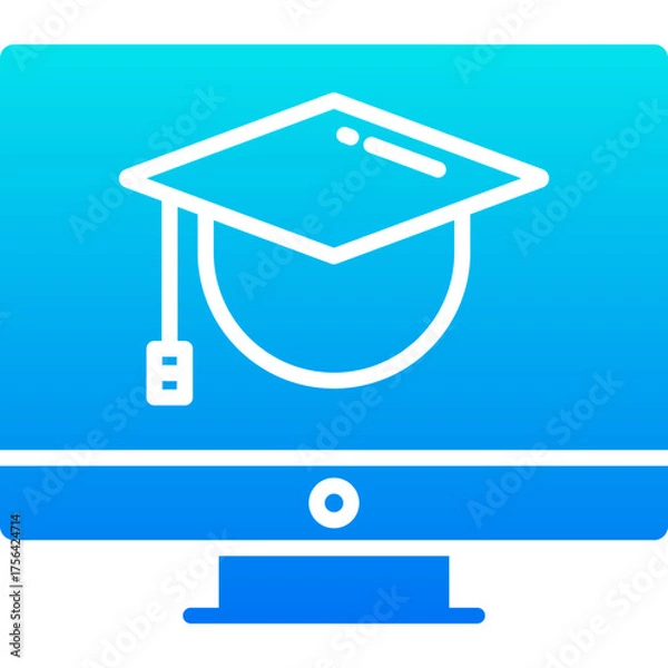 Obraz graduation blue icon