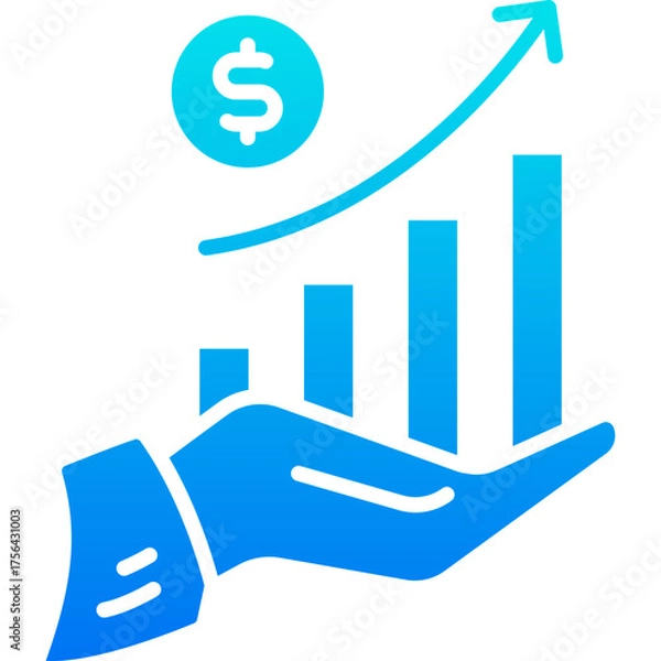Obraz profit blue icon