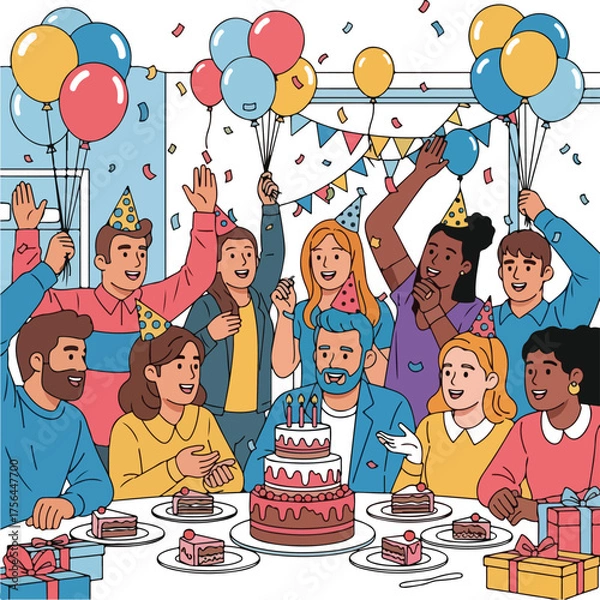 Fototapeta happy birthday party