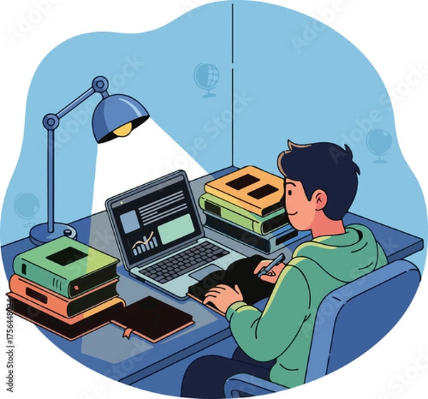 Fototapeta man with laptop